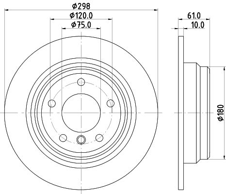 Bremsscheibe Hinterachse Hella 8DD 355 127-271 von Hella