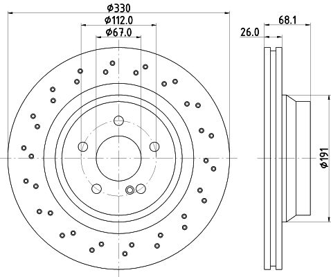 Bremsscheibe Hinterachse Hella 8DD 355 127-931 von Hella