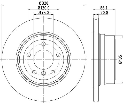 Bremsscheibe Hinterachse Hella 8DD 355 129-571 von Hella