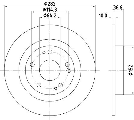 Bremsscheibe Hinterachse Hella 8DD 355 131-901 von Hella