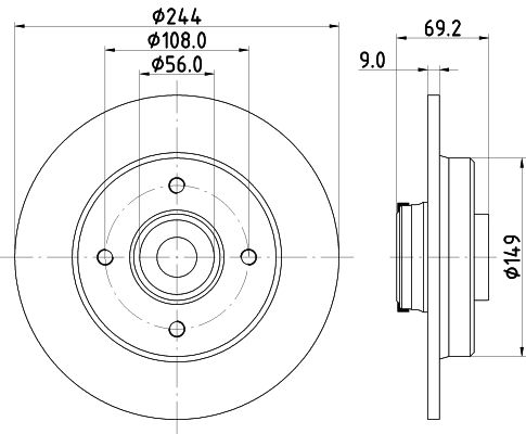 Bremsscheibe Hinterachse Hella 8DD 355 132-161 von Hella