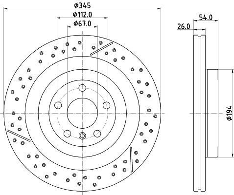 Bremsscheibe Hinterachse Hella 8DD 355 132-461 von Hella