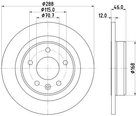 Bremsscheibe Hinterachse Hella 8DD 355 132-631 von Hella