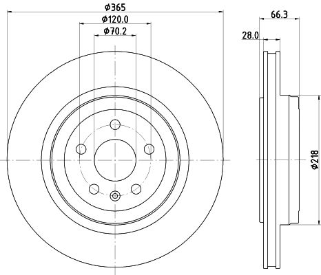 Bremsscheibe Hinterachse Hella 8DD 355 132-901 von Hella