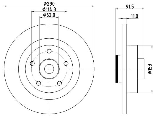 Bremsscheibe Hinterachse Hella 8DD 355 133-651 von Hella