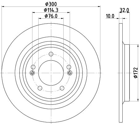 Bremsscheibe Hinterachse Hella 8DD 355 134-731 von Hella