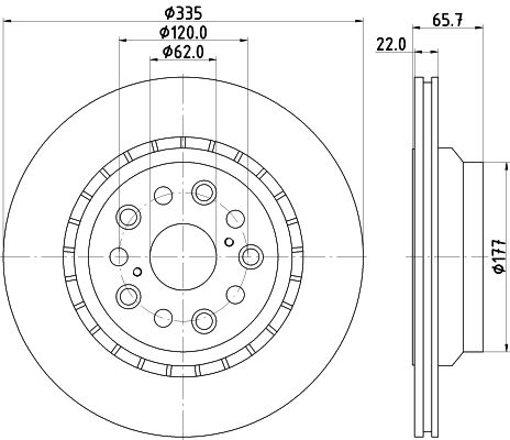 Bremsscheibe Hinterachse links Hella 8DD 355 116-931 von Hella