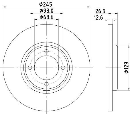 Bremsscheibe Vorderachse Hella 8DD 355 100-021 von Hella