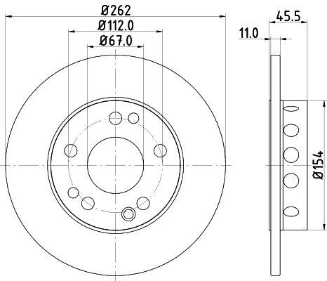 Bremsscheibe Vorderachse Hella 8DD 355 100-741 von Hella