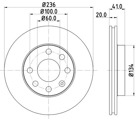 Bremsscheibe Vorderachse Hella 8DD 355 100-821 von Hella