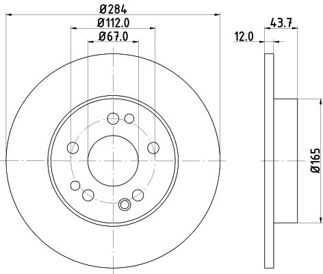 Bremsscheibe Vorderachse Hella 8DD 355 100-931 von Hella