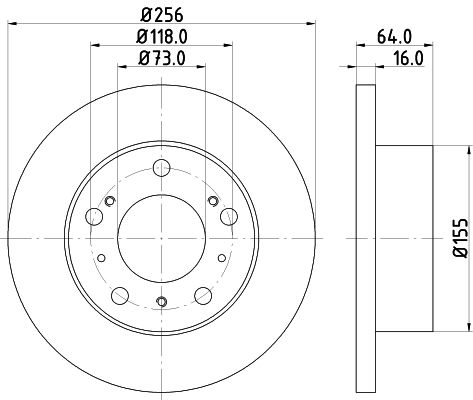 Bremsscheibe Vorderachse Hella 8DD 355 101-121 von Hella