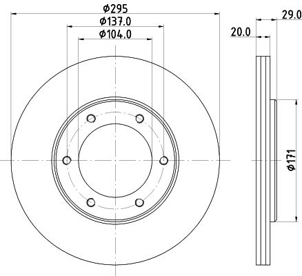 Bremsscheibe Vorderachse Hella 8DD 355 101-191 von Hella