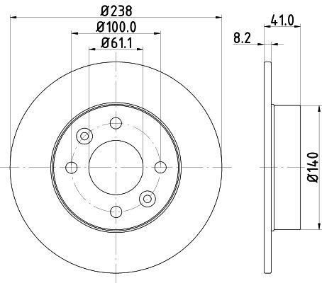 Bremsscheibe Vorderachse Hella 8DD 355 101-221 von Hella