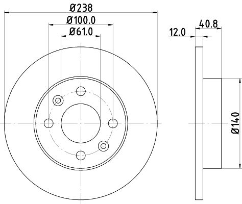 Bremsscheibe Vorderachse Hella 8DD 355 101-241 von Hella