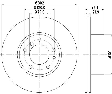 Bremsscheibe Vorderachse Hella 8DD 355 101-711 von Hella