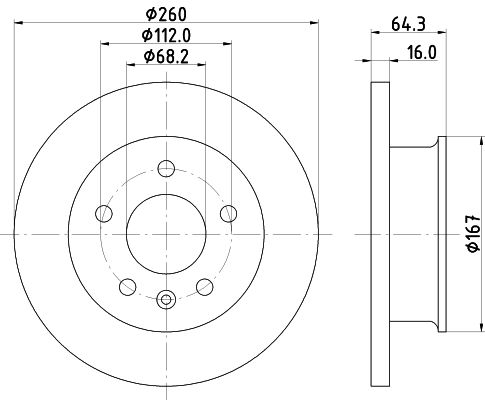 Bremsscheibe Vorderachse Hella 8DD 355 102-621 von Hella