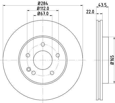 Bremsscheibe Vorderachse Hella 8DD 355 102-971 von Hella