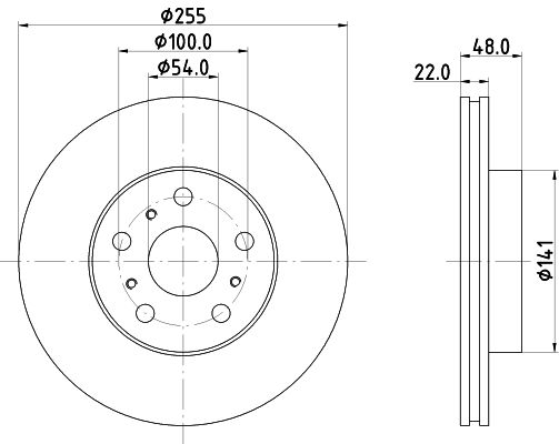 Bremsscheibe Vorderachse Hella 8DD 355 103-581 von Hella