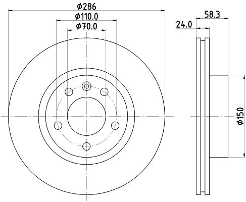 Bremsscheibe Vorderachse Hella 8DD 355 103-721 von Hella