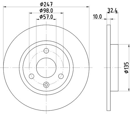 Bremsscheibe Vorderachse Hella 8DD 355 103-771 von Hella