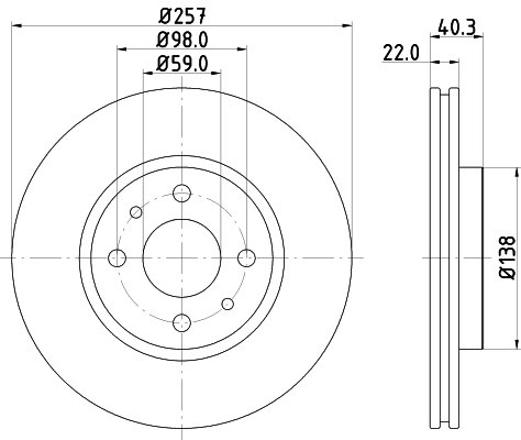 Bremsscheibe Vorderachse Hella 8DD 355 103-971 von Hella