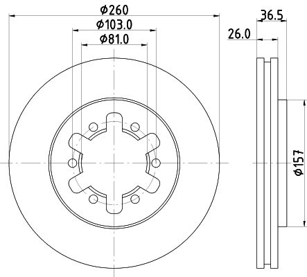 Bremsscheibe Vorderachse Hella 8DD 355 104-551 von Hella