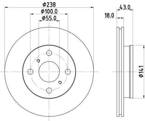 Bremsscheibe Vorderachse Hella 8DD 355 104-781 von Hella