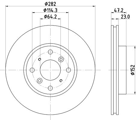 Bremsscheibe Vorderachse Hella 8DD 355 104-991 von Hella