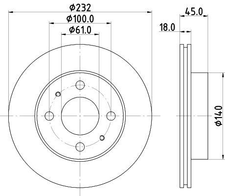 Bremsscheibe Vorderachse Hella 8DD 355 105-921 von Hella