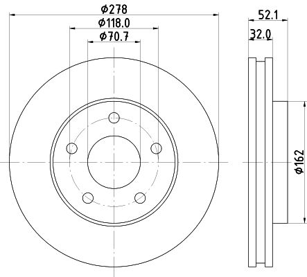 Bremsscheibe Vorderachse Hella 8DD 355 106-011 von Hella