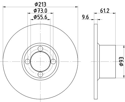 Bremsscheibe Vorderachse Hella 8DD 355 106-161 von Hella