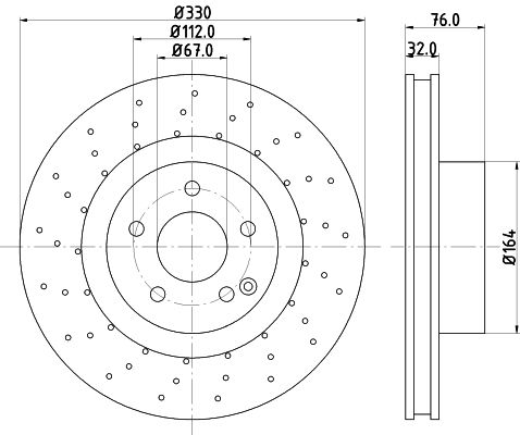 Bremsscheibe Vorderachse Hella 8DD 355 106-851 von Hella