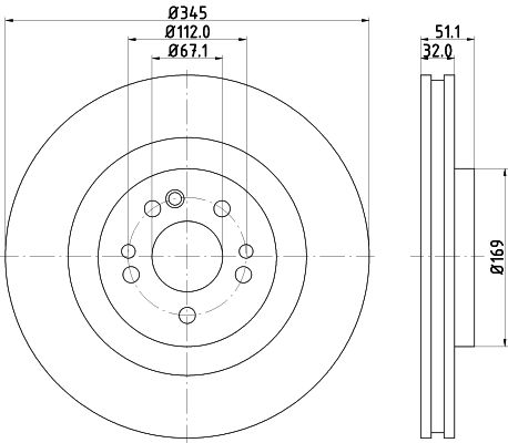 Bremsscheibe Vorderachse Hella 8DD 355 107-221 von Hella