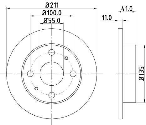 Bremsscheibe Vorderachse Hella 8DD 355 107-291 von Hella