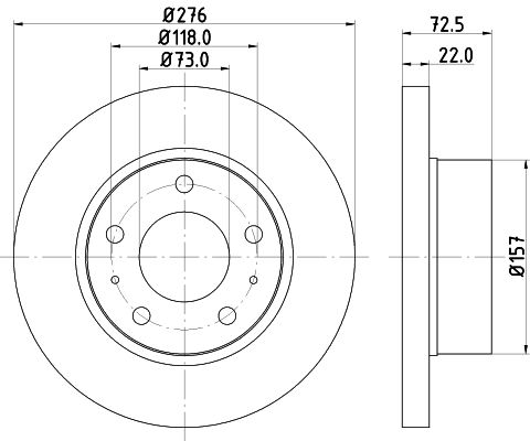 Bremsscheibe Vorderachse Hella 8DD 355 107-401 von Hella