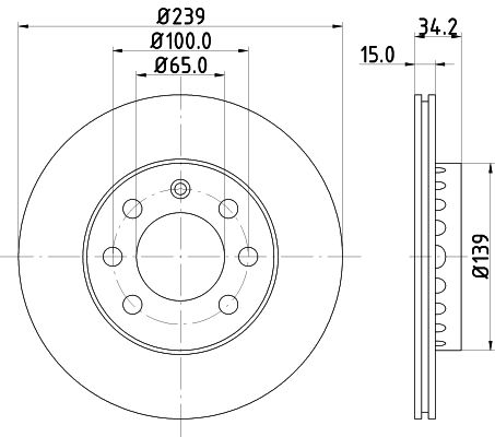 Bremsscheibe Vorderachse Hella 8DD 355 107-581 von Hella