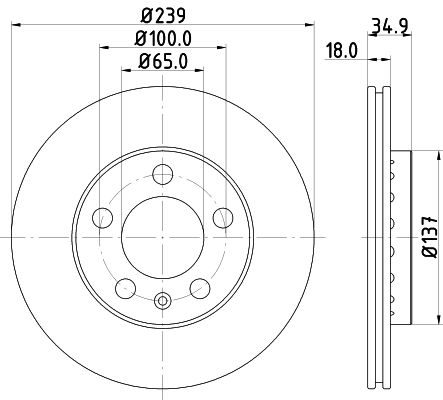 Bremsscheibe Vorderachse Hella 8DD 355 107-651 von Hella