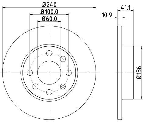 Bremsscheibe Vorderachse Hella 8DD 355 108-311 von Hella