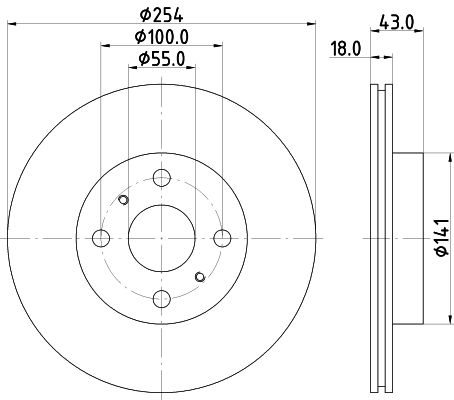 Bremsscheibe Vorderachse Hella 8DD 355 108-721 von Hella