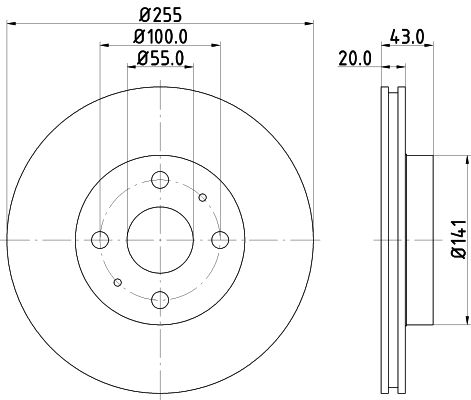 Bremsscheibe Vorderachse Hella 8DD 355 108-881 von Hella