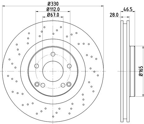 Bremsscheibe Vorderachse Hella 8DD 355 109-411 von Hella