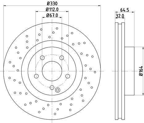 Bremsscheibe Vorderachse Hella 8DD 355 109-471 von Hella