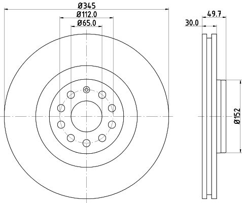 Bremsscheibe Vorderachse Hella 8DD 355 109-541 von Hella