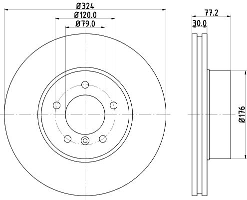 Bremsscheibe Vorderachse Hella 8DD 355 109-921 von Hella