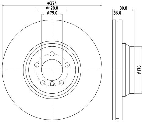 Bremsscheibe Vorderachse Hella 8DD 355 110-001 von Hella