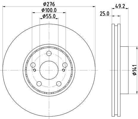 Bremsscheibe Vorderachse Hella 8DD 355 110-531 von Hella