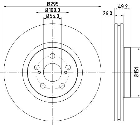 Bremsscheibe Vorderachse Hella 8DD 355 111-651 von Hella