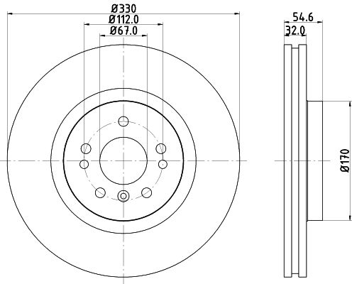 Bremsscheibe Vorderachse Hella 8DD 355 113-171 von Hella