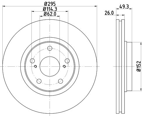 Bremsscheibe Vorderachse Hella 8DD 355 114-281 von Hella